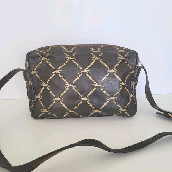 Longchamp Paris Signature Geniue Leather Brown Zip Shoulder Bag Purse Medium - Picture 2 of 13